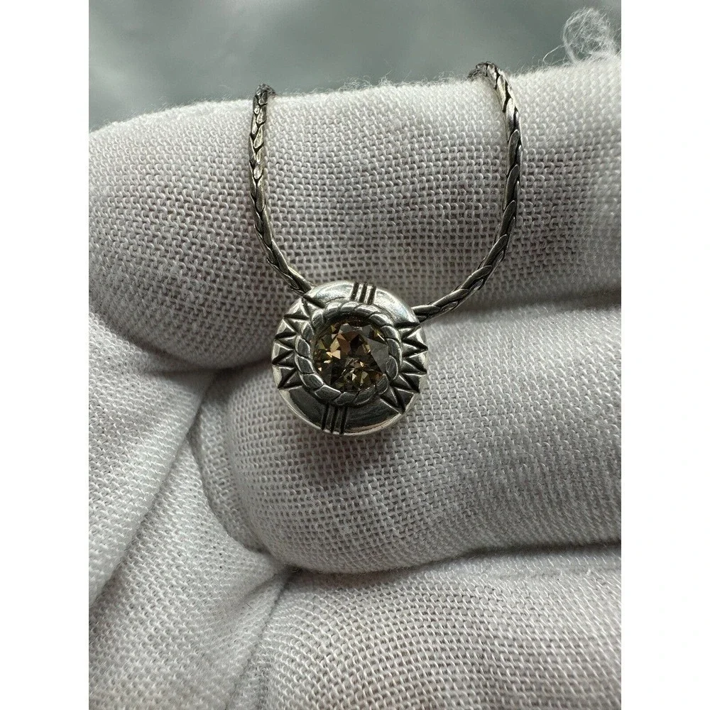 Brighton‎ Fortino Petite Pendant Reversible Topaz / Crystal Necklace